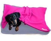 Eco Pet Bed - Recycled Sky Blue Pink Fleece