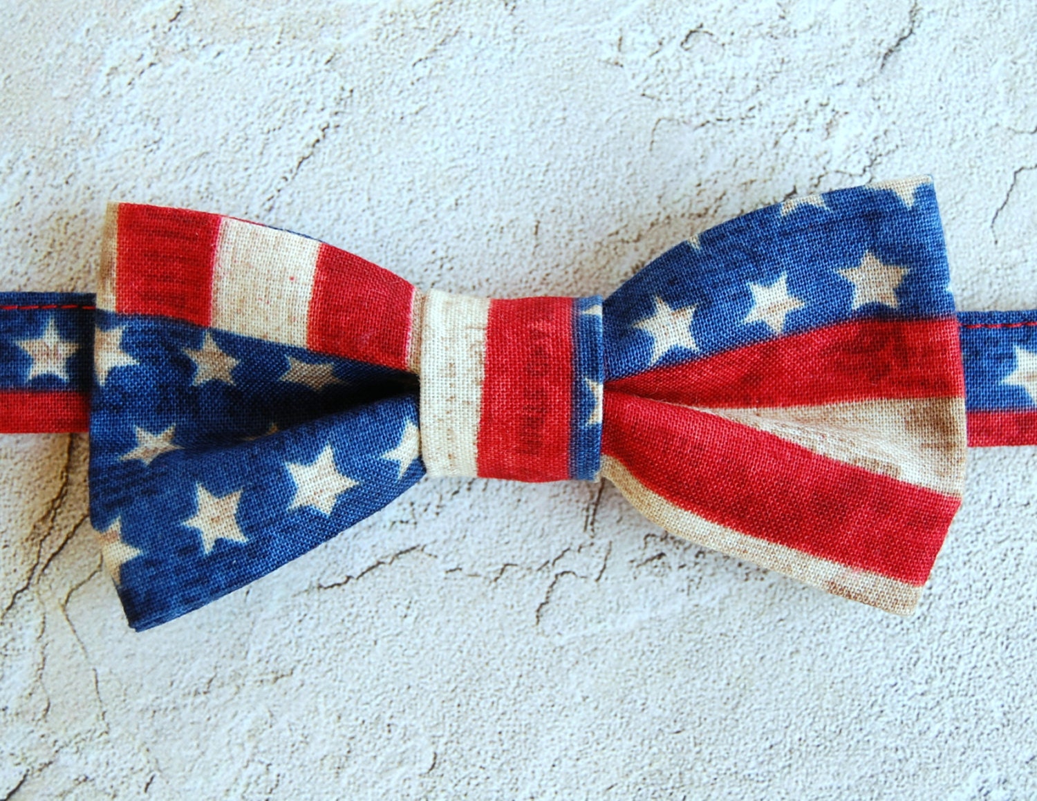 Mens Bow Tie - July Fourth, Independence Day, All-American Red, White and Blue bowtie