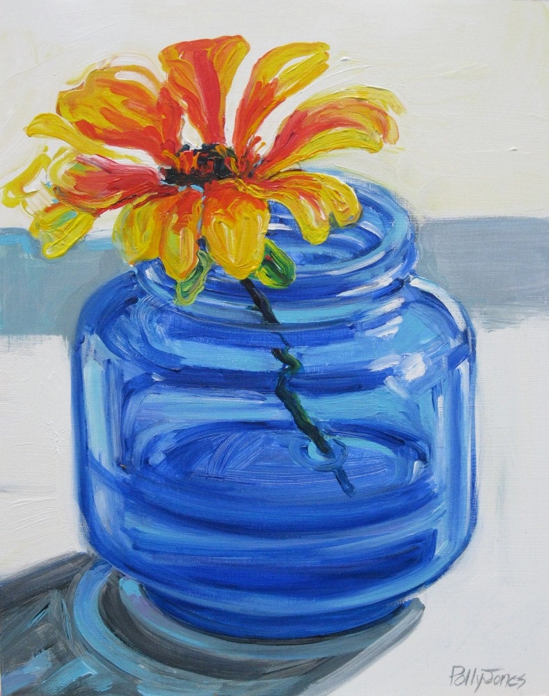Blanket Flower for Jessy original still life painting by Polly Jones