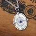 Sapphire compass necklace - blue sapphire - sterling silver - graduation gift - compass rose - oxidized - custom - engraved - Find your way