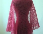 Cranberry Lace Scarf semicircular mohair silk