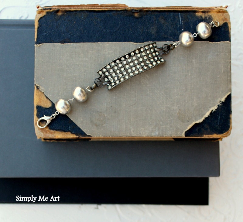 Vintage Rhinestone Shoe Clip and Pearl Assemblage Bracelet...Adorn Me 4