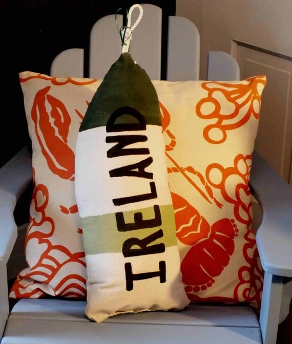 Buy air hockey table polish - Lobster Buoy Pillow .IRELAND.clover green. irish. ulster.beach.hostess gift.gift under 25.00.custom made.maine