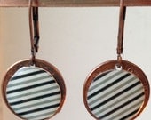 Penny Drop Earrings Black and White Stripes