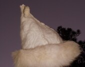 Wool Fox Fur Hat Dr Suess Wiccan Upcycled Fur Burning Man Inuit Eskimo Geek Head Piece