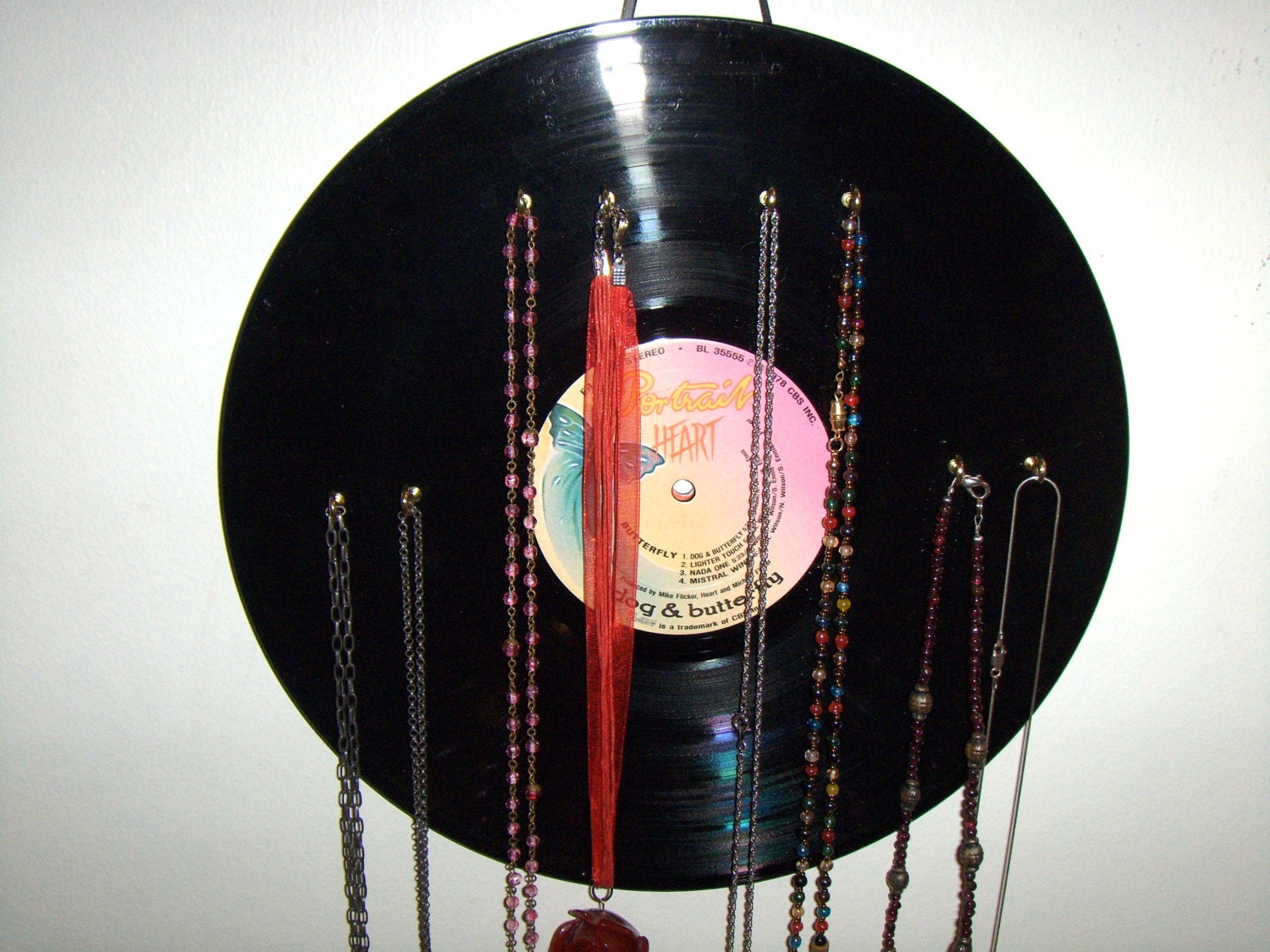 Necklace Hanger Holder - Record Album - HEART - Vinyl LP
