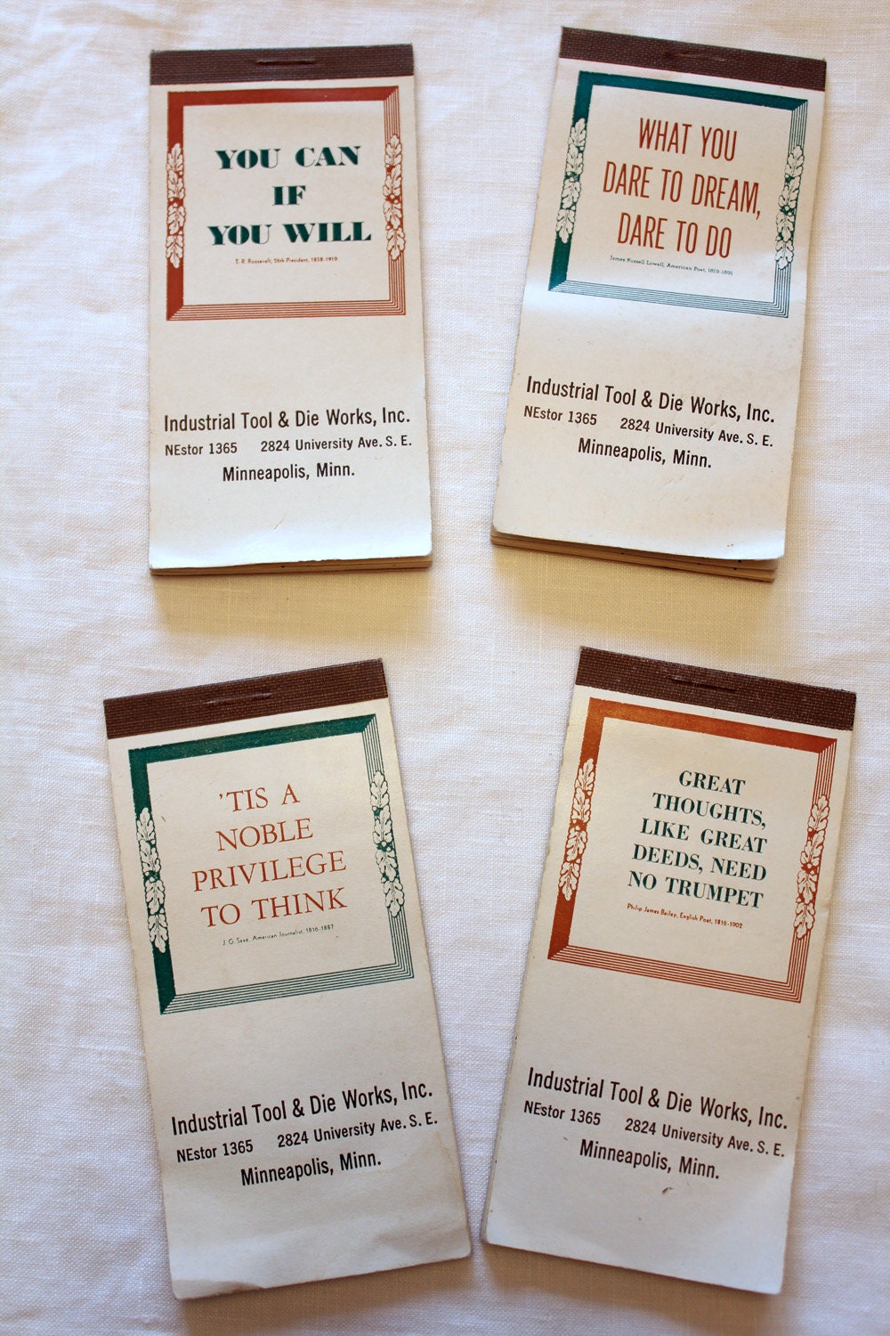 Lot of Four Vintage WWII Era 1943 Employee Notebooks Notepads Unused