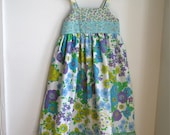 Girls Aquamarine Floral Knot Dress  - Girls Children's clothing  - Sizes 2T through girls size 8