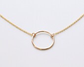 Halo - 14k gold filled delicate open circle necklace - simple everyday jewelry for her