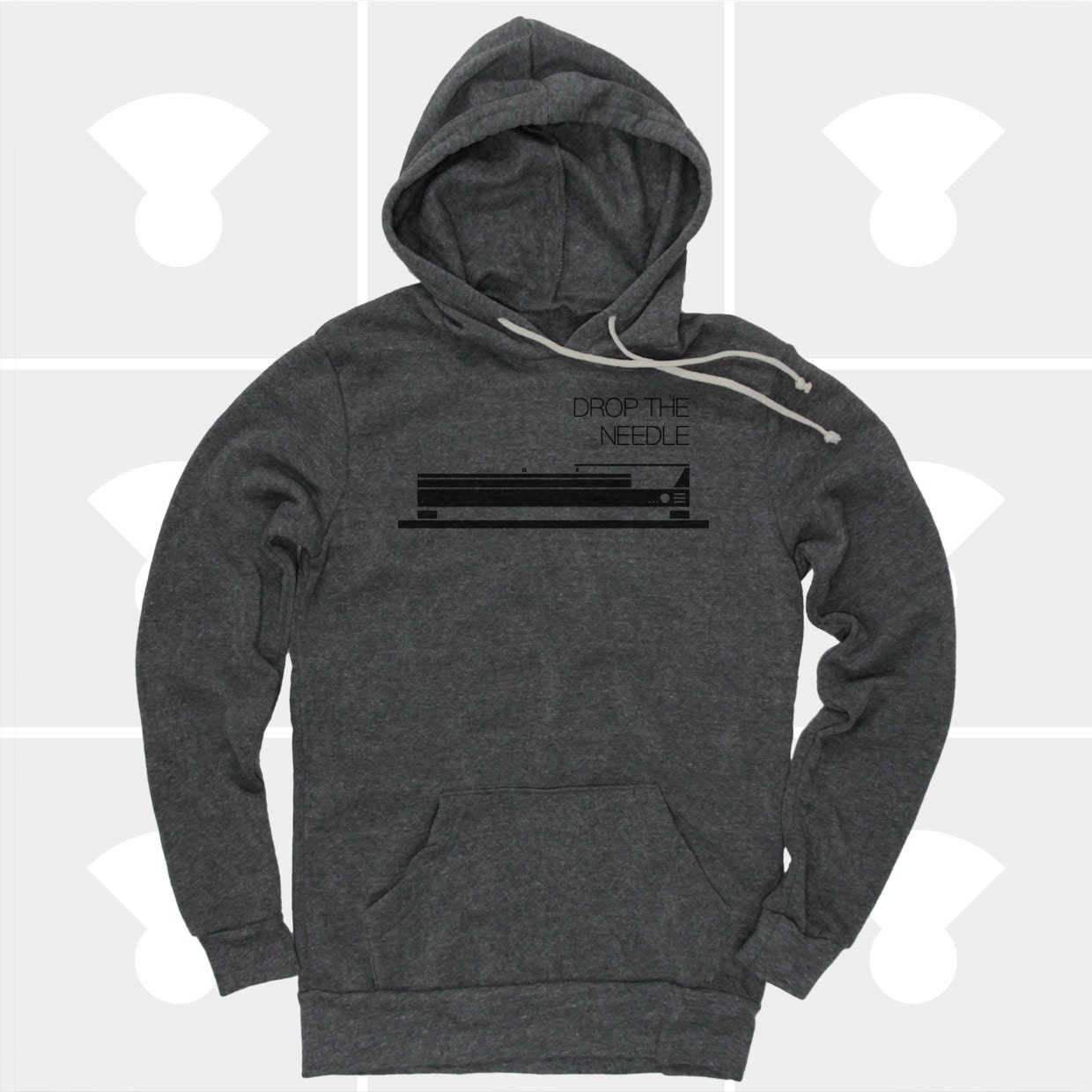 Men Hoodie: Drop the Needle - Cozy Pullover Hoodie