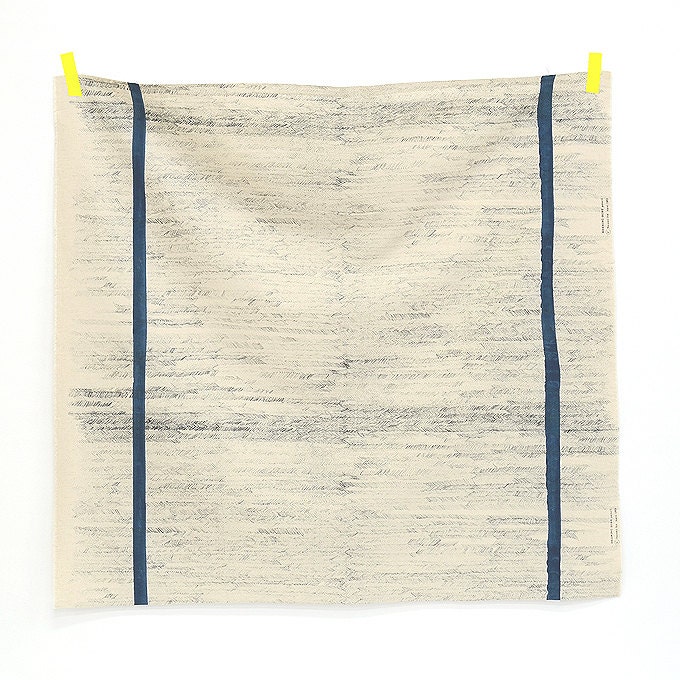 Nani Iro HERRING BONE pencil Japanese Fabric - rock - natural, charcoal, dark blue - canvas