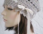 hand crochet Cloche Tam Beanie Hat slouch hat