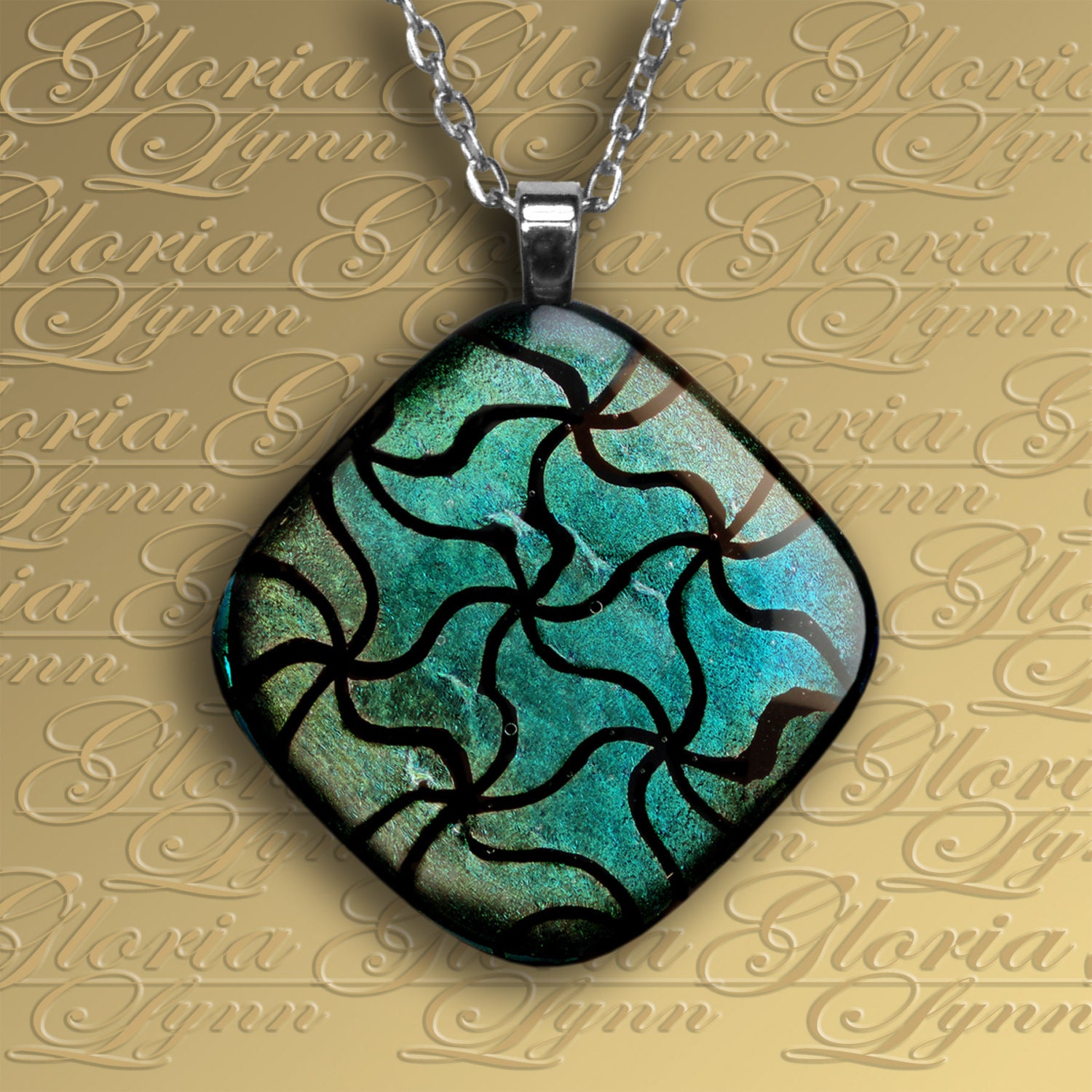 Fused Dichroic Glass Pendant Jewelry- Carefree Spirit - DIA16