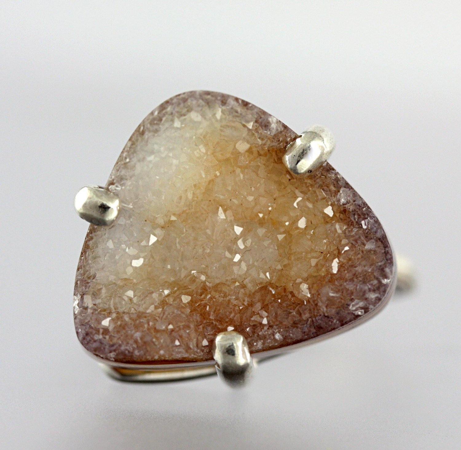 ON SALE - 50% OFF - Agate Druzy Ring - Twig Ring - Dogwood Branch Ring - Natural Drusy Ring - Cocktail Ring - Size 5.75 - Ready to Ship
