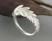 Wrapped Crocosmia Ring - Flower Ring - Silver Nature Ring - Silver Twig Rings - Natural Organic Silver Ring - Size 5.75 - READY TO SHIP