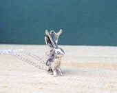 sterling silver jackalope necklace