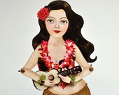 Lulla the Paper Toy Doll Hawaiian Hula Gal