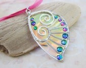 Sihaya Designs Faery Wing Necklace - Sea Dawn - Iridescent Fairy Wing Jewelry