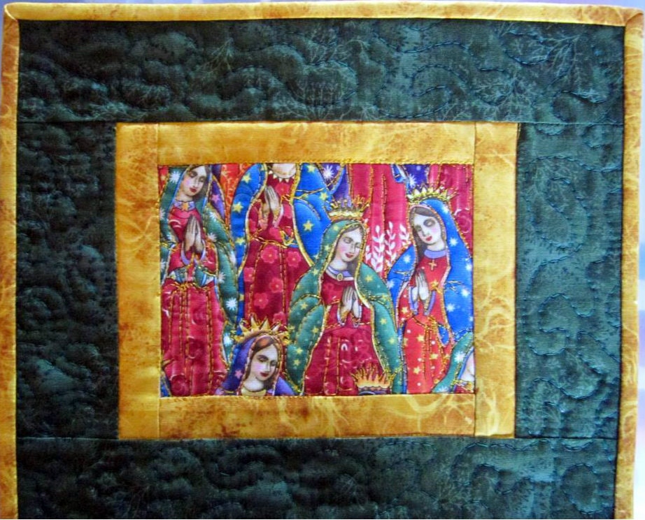 Our Lady of Guadalupe Mini Quilt/Table Quilt/Mug Rug