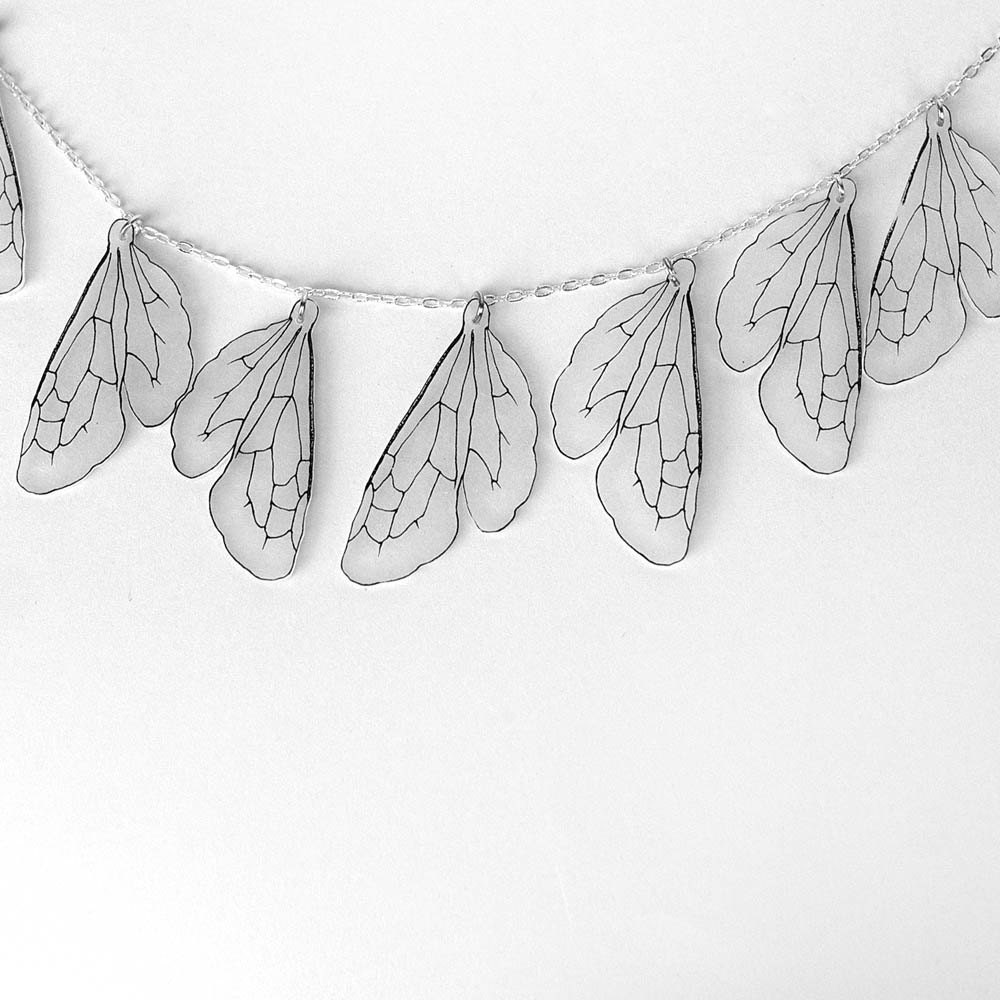 Bumblebee wing bib necklace