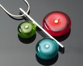Triple Circle Necklace in Red, Green, Teal/Turquoise