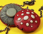 Red Mushroom Necklace inspired by Alice in Wonderland