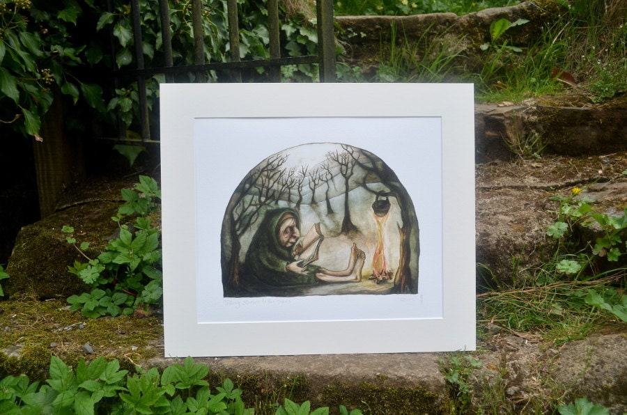 Telling Stories to the Trees - Archival giclée print in mount
