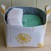 Fabric Bin- Diaper Caddy- Storage Basket- Dandelions- You Choose The Color- Design It Yourself