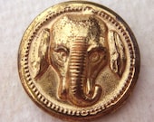 Vintage Gold Metal Elephant Button