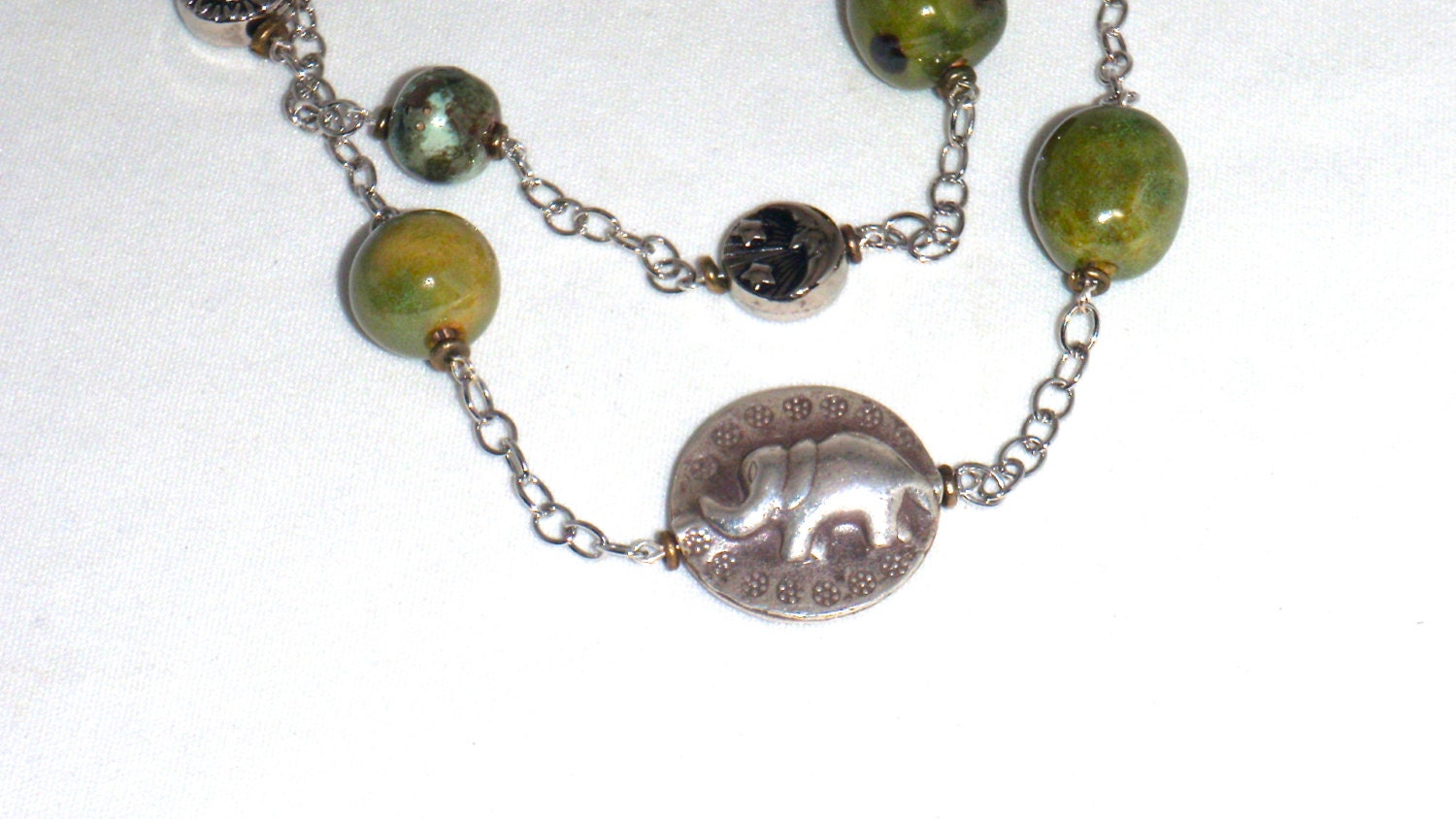 Kazuri Ceramic Beads and Nature Charms Necklace