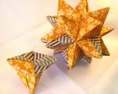 Blue & Orange origami stars- set of 2 origami stars- geometric origami