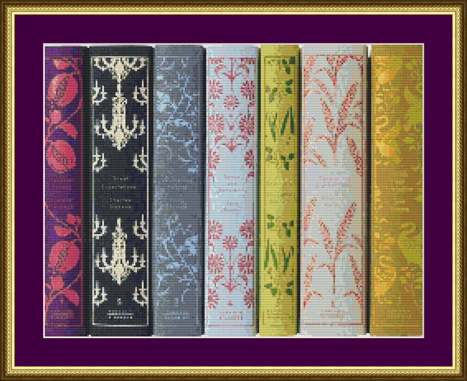 Classic Book Spines - Counted Cross Stitch Pattern