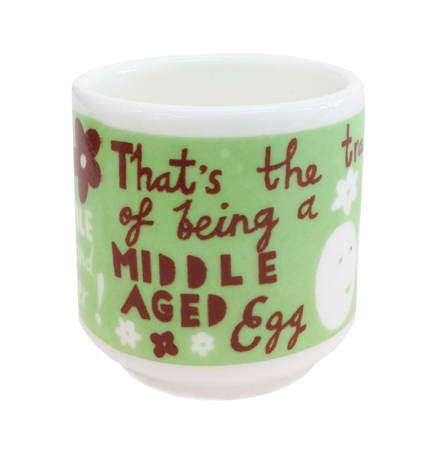 Middle Aged Egg, Ceramic Egg Cup.