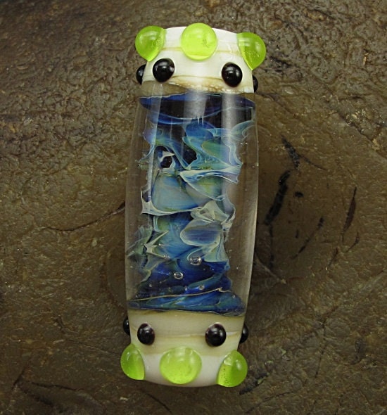 Handmade Lampwork Glass Focal Bead -Artifact Pillar- by Jason Powers SRA