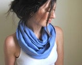 French Blue Linen Infinity Scarf / Cowl / Loop / Spring Scarf / Mothers Day Gift