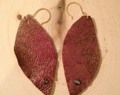 Leather Featherlight bronze earrings
