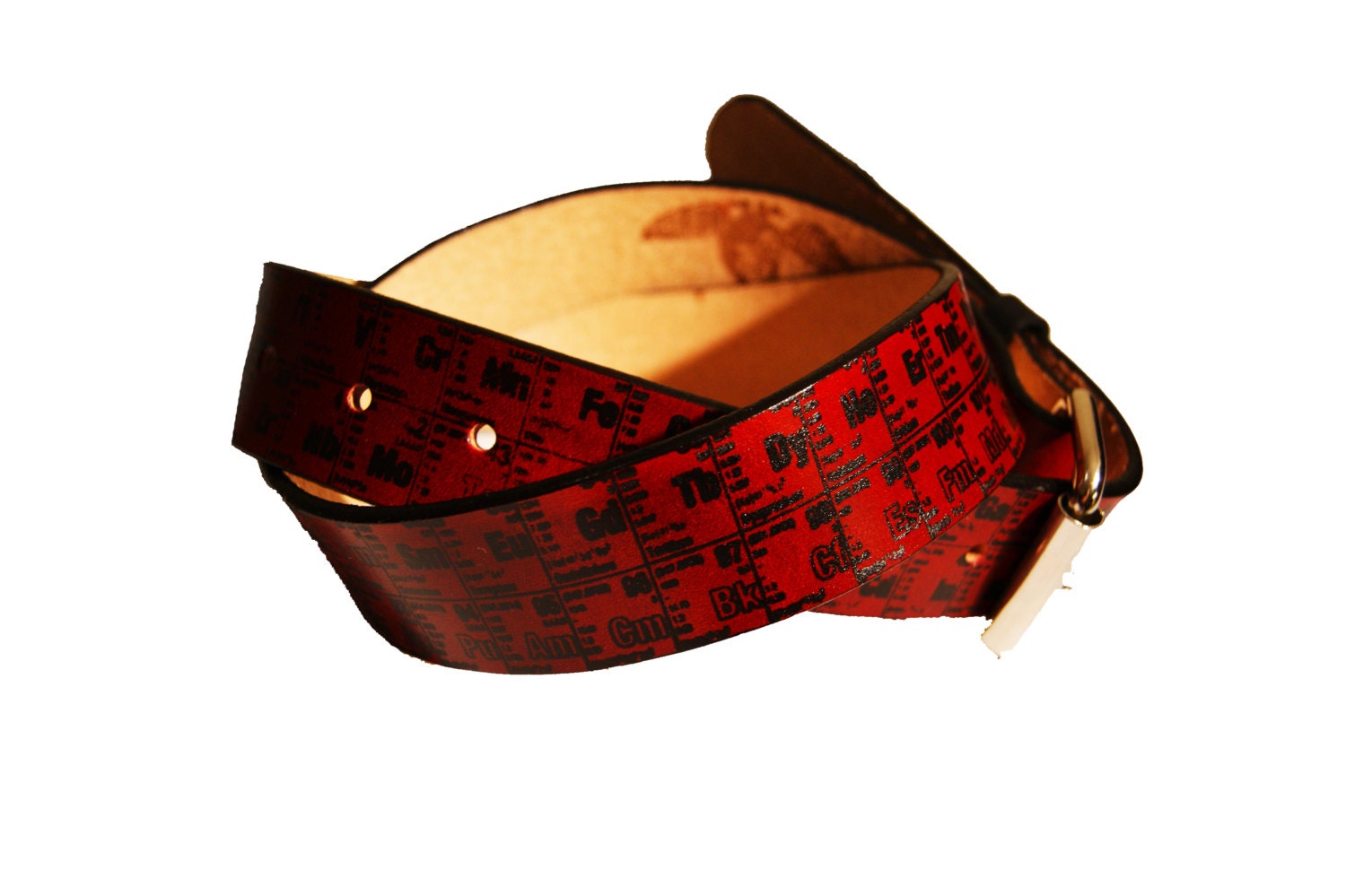 Periodic Table Belt - Periodic Table of Elements Printed Leather Belt