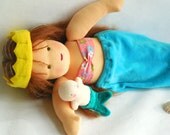 GermanDolls 12 inch Waldorf Mermaid Princess Doll and Pocket Merbaby, Waldorf toy