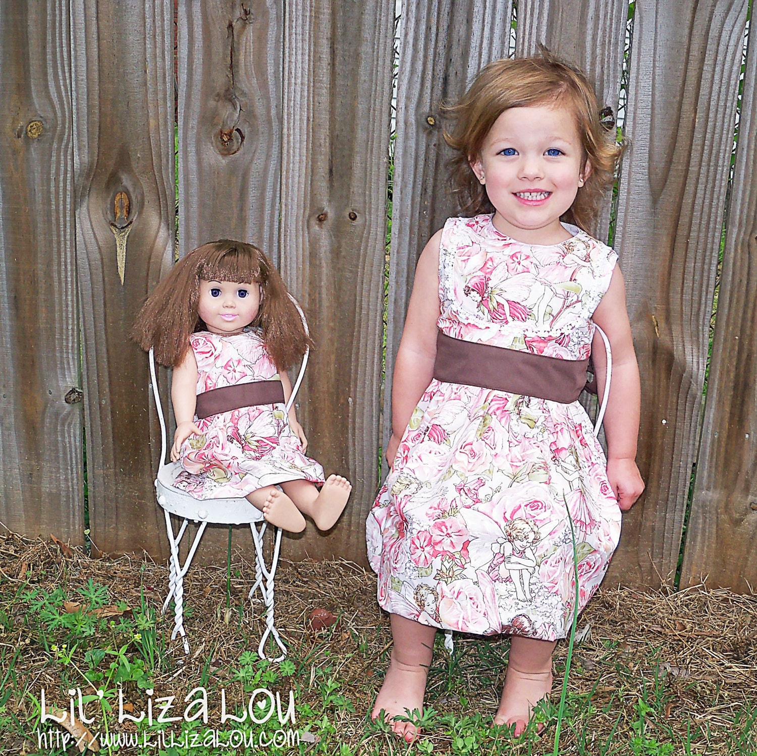 18 inch Doll Dress Pattern fits American Girl - match Girl and Doll - downloadable