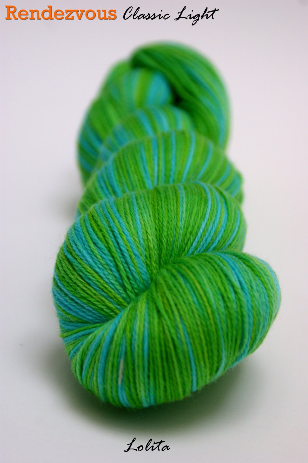 Lolita (Blue Green) - Handyed Light Fingering Weight Yarn (100% Superwash Merino Wool, 490 yards/100 gram) FREE SHIPPING
