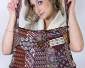 Glamarita Necktie Tote Bag in Red and Brown