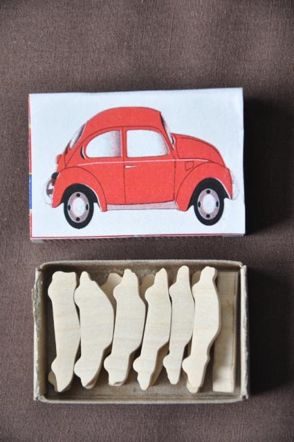 Miniature Toy Cars  Wooden Match Box Set