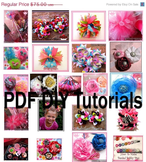60% off SALE - Hair Bow tutorials ALL our Patterns (20 Complete Ebooks)