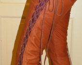 Leather laces knee trousers MADE TO ORDER