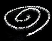 Crystal Clear Rhinestone Chain Up to 22 inches Silver Tone 3.8mm