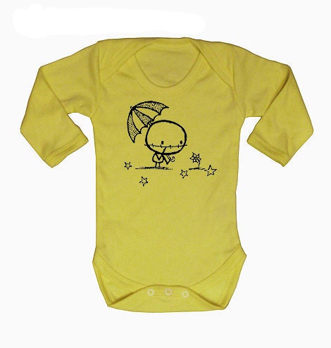 Yellow Rainy Day Gardening Nature Zombie Flower Onsie All in one vest by Rockythezombie