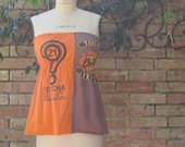 TubeTop Halter top size 34 REVERSIBLE Upcycyled Tshirts