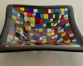 Large Glass Serving Bowl - Mosaic Dish