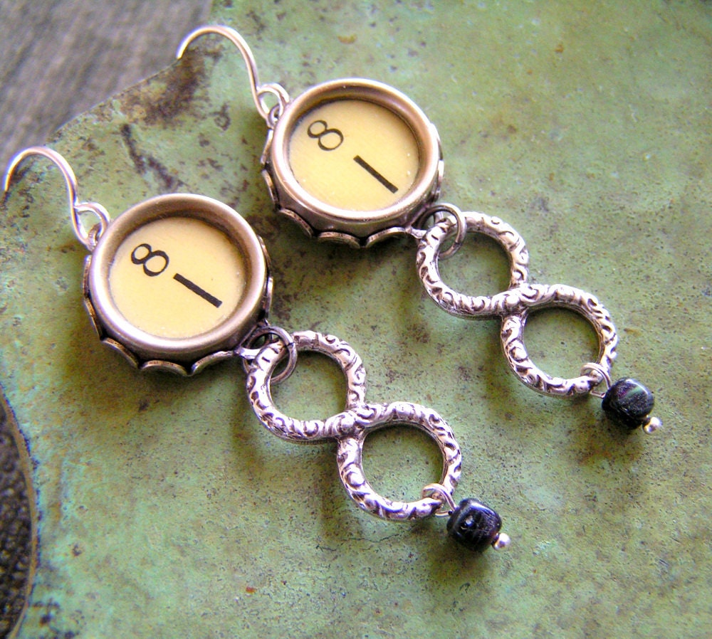 I is for Infinity - Vintage Typewriter Key Earrings