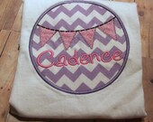 Chevron Bunting Personalized Tshirt NB 3m 6m 12m 18m 2 2T 3 3T 4 4T Great for Girls
